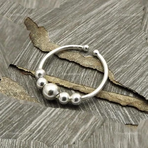 Anello Cocktail In Argento Sterling 925 Fatto A Mano Taglia 7 P89 - Foto 1 di 8