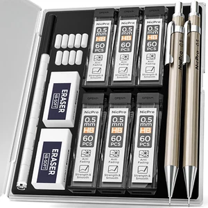 Metal Mechanical Pencils Set, 2 PCS 0.5 Mm, Drafting Pencil for Artist Writing, - Picture 1 of 12