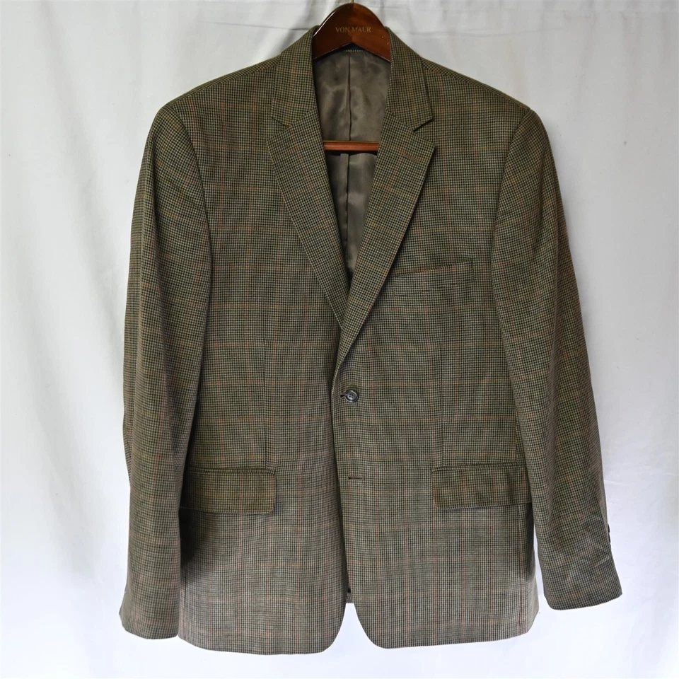 Club Room 42R Marrón Pata de Gallo Cuadros 2 Btn Traje Chaqueta Blazer Abrigo Deportivo Foto 1 de 4