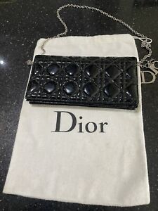 Diorama pouch bag black Cannage vintage authentic