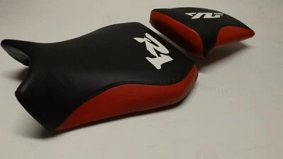 CAPAS DE ASSENTO PERSONALIZADAS YAMAHA 98-99 YZF R1 DIANTEIRAS E TRASEIRAS PRETAS FIBRA DE CARBONO/VERMELHAS - Imagem 1 de 4