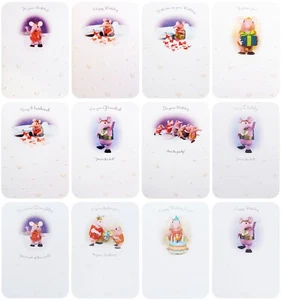 Juego de 12 tarjetas de cumpleaños rectangulares de 17 cm x 12 cm sobre blanco liso THE CLANGERS - Imagen 1 de 14