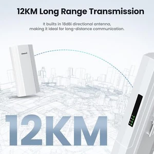 12KM Wireless Bridge 5.8G Point to Point Transmission Dual Gigabit Port 2-Pack - Afbeelding 1 van 9