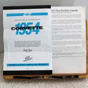 COA ONLY-NO CAR NO BOX-1954 Corvette 1:24 Franklin Mint - Picture 1 of 3