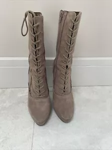 Light Brown Suede FCUK Womens Boots Size 6 - Picture 1 of 5