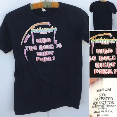 复古兄弟会唱片磁带 Who The Hell Is Billy Purl T 恤 M 70 年代 80 年代 — 第 1/4 张图片