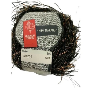 Muench Yarns NEW MARABU  Eyelash Black Copper Metallic France AT134 - Picture 1 of 12