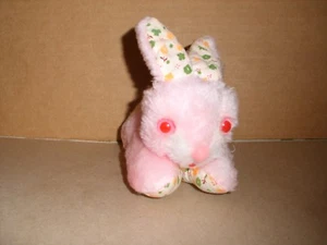 Vintage Creative Creation Inc 6'' Plush Pink And Floral Bunny Rabbit - Picture 1 of 5