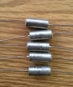 5 NEW SPRAGUE 100uF mf 20V Axial Metal Tantalum Electrolytic CAPACITOR 150D - Picture 1 of 7