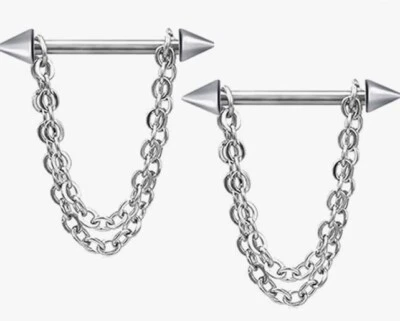 Juego de 2 piezas de joyería quirúrgica para pezones de acero inoxidable Foto 1 de 4