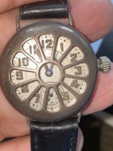 Vintage Illinois Manual Wristwatch With Shrapnel Guard