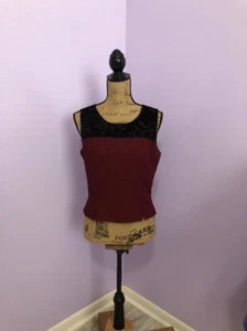 Kasper & Company ASL ärmelloses weinrot/schwarzes Top Gr. 8 - Bild 1 von 5