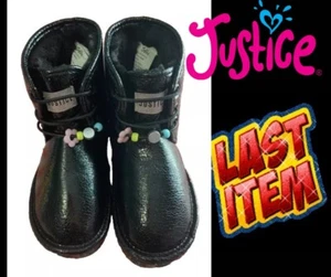 Botas Justice Girls talla 1 gmg color piel de oveja negro NUEVAS - Imagen 1 de 12