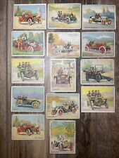 TURKEY RED CIGARETTES 1911 AUTOMOBILE SERIES T37 VINTAGE TRADING CARD LOT OF 14