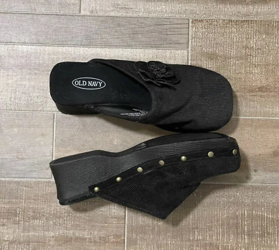 Sandalias sin cordones Old Navy años 90 pana negra talla 9 Foto 1 de 4