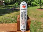 Thick Porcelain Ask For Mobiloil Special Pegasus Horse Thermometer Gas & Oil Ad