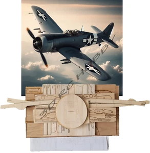 Grumman F4F-4 Wildcat 57" WS RC Airplane Kit Laser Cut Balsa Ply Short Kit +Plan - Picture 1 of 8