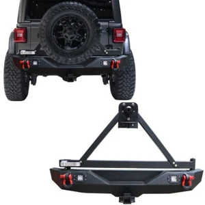 Fits 2018-2024 Jeep Wrangler JL/JLU Rear Bumper w/Spare Tire Carrier Mounting - Picture 1 of 7
