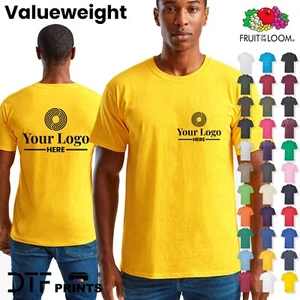 Personalised Mens TShirt Custom Printed T-Shirt Logo Name Fruit of the Loom Tee - Picture 1 of 51