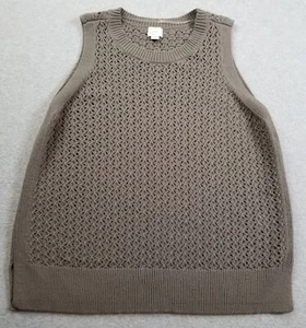 A New Day Sweater Tank Top Women’s Large Gray Sleeveless Open Knit Sheer Stretch - Picture 1 of 9