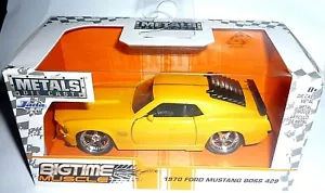 JADA Metal Die Cast BIG TIME MUSCLE 1970 FORD MUSTANG BOSS 429 YELLOW 1:32 - Picture 1 of 5