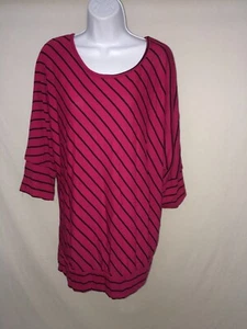 Oh Mamma maternity Fuschia shirt with stripes XL - Picture 1 of 3
