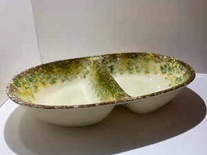 Vintage Vernon Ware Divided Serving Bowl Hawaiian Coral Hand Painted - Bild 1 von 7