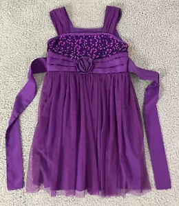 Vestito Smanicato Formale Bambini Disorderly Principessa Viola Scintillante Taglia 8 - Foto 1 di 7