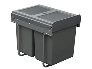 Base Armadio 400 mm grigio montaggio sotto contatore riciclaggio rifiuti 3 sezioni 25 kg - Foto 1 di 5