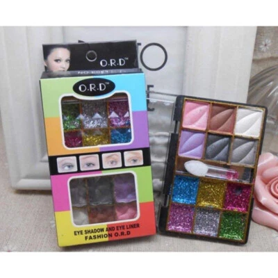12pc Eyeshadow & Eyeliner Palette New High Quality Sparkle Makeup Eye shadow Set - Image 1 of 2