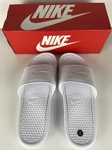 NIKE Womens Benassi JDI Slide Sandals - White Size 11 Women's - NEW IN BOX - Picture 1 of 5