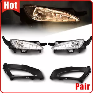 Front Bumper Fog Lights Lamps & Bezels Set For 2011 2012 2013 Kia Optima Pair - Picture 1 of 18