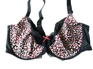 George Multicoloured Animal Print Underwire Balcony Bra With Lace Trim UK 36C - Picture 1 of 3