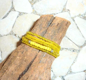 ★ DIY ★ 5er Set Armbänder ★ gelb ★ - Bild 1 von 2