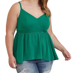 Bellissimo top in peplo verde Torrid Kelly - 4x - Foto 1 di 13