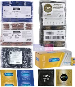 Pasante King Size Super King Exs Magnum Jumbo Extra Large Condoms CE BSI Mark - Picture 1 of 48