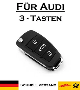 1x Klappschlüssel Gehäuse für Audi - Ersatz 3 Tasten PKW Fernbedienung KS17 - Afbeelding 1 van 6