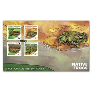 New Zealand 2025 Native Frogs First Day Cover FDC - Picture 1 of 1