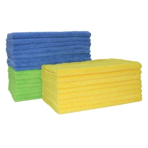 Microfiber Cleaning Towel (16x24 in, 18 Pack, Blue,Green,Yellow) - Picture 1 of 6