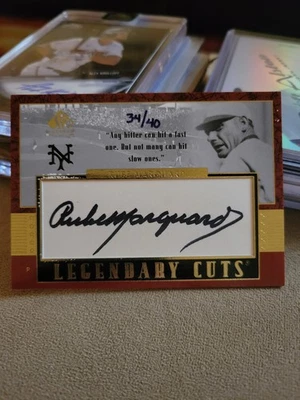2003 SP Legendary Cuts - Cut Signatures Rube Marquard #RM Red /40 (AU, RC) - Image 1 of 3