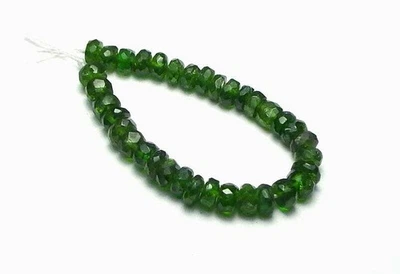 Cuentas de rondelle verde facetadas 3" TSAVORITA GRANATE 4-4,5 mm AAA NATURAL Foto 1 de 2