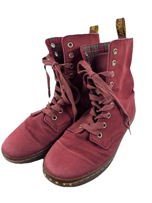 VTG 90’s DOC MARTENS - Air Wair - Canvas Boots - BURGUNDY SIZE US 7 Women's - Image 1 of 4