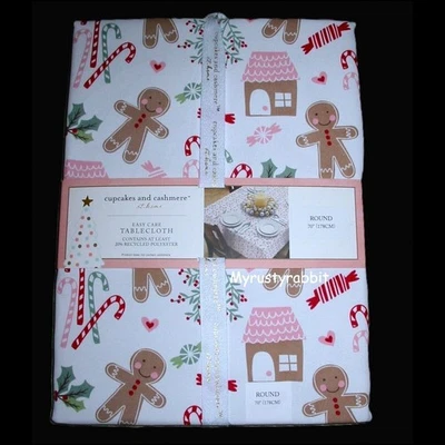Cupcakes and Cashmere Gingerbread Fabric Tablecloth Polyester 70" Round - Image 1 of 4