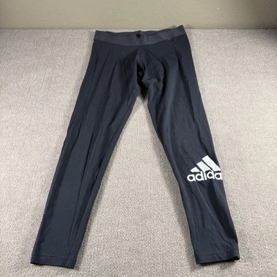 Adidas Leggings Mujer Medianos Negros Elastizados Pantalones Atléticos Logo Yoga Ropa Activa Foto 1 de 4