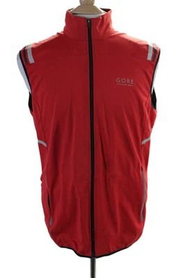 Gore Mens Relfective Trim Full Zip Activewear Vest Jacket Red Size XL - Image 1 of 4