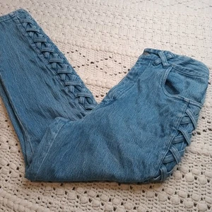 Vtg Denim Republic Mom Jeans Womens Cross-leg 13/14 Blue 90s High Waist Rodeo - Picture 1 of 12