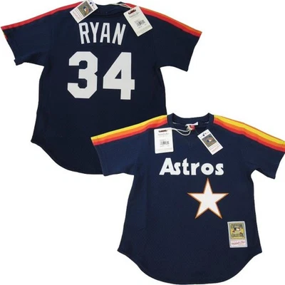 NEW 1988 Nolan Ryan #34 Astrtos Mens Mitchell & Ness Authentic BP Jersey $100 - Image 1 of 4
