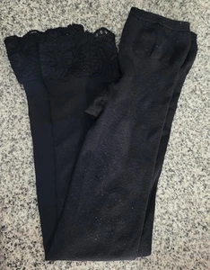 Medias de encaje Simply Vera Vera Wang negras sin pies talla 1 - Imagen 1 de 6