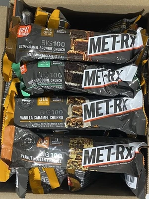 32 MET-Rx Big 100 30g Barritas Proteicas Mantequilla de Maní Brownie Caramelo Vainilla Churro Foto 1 de 4