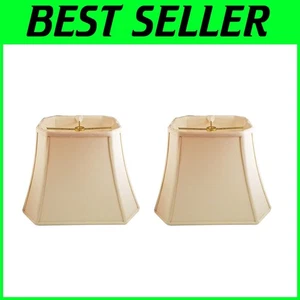 Set of 2 Eggshell Rectangle Lamp Shades - Picture 1 of 10